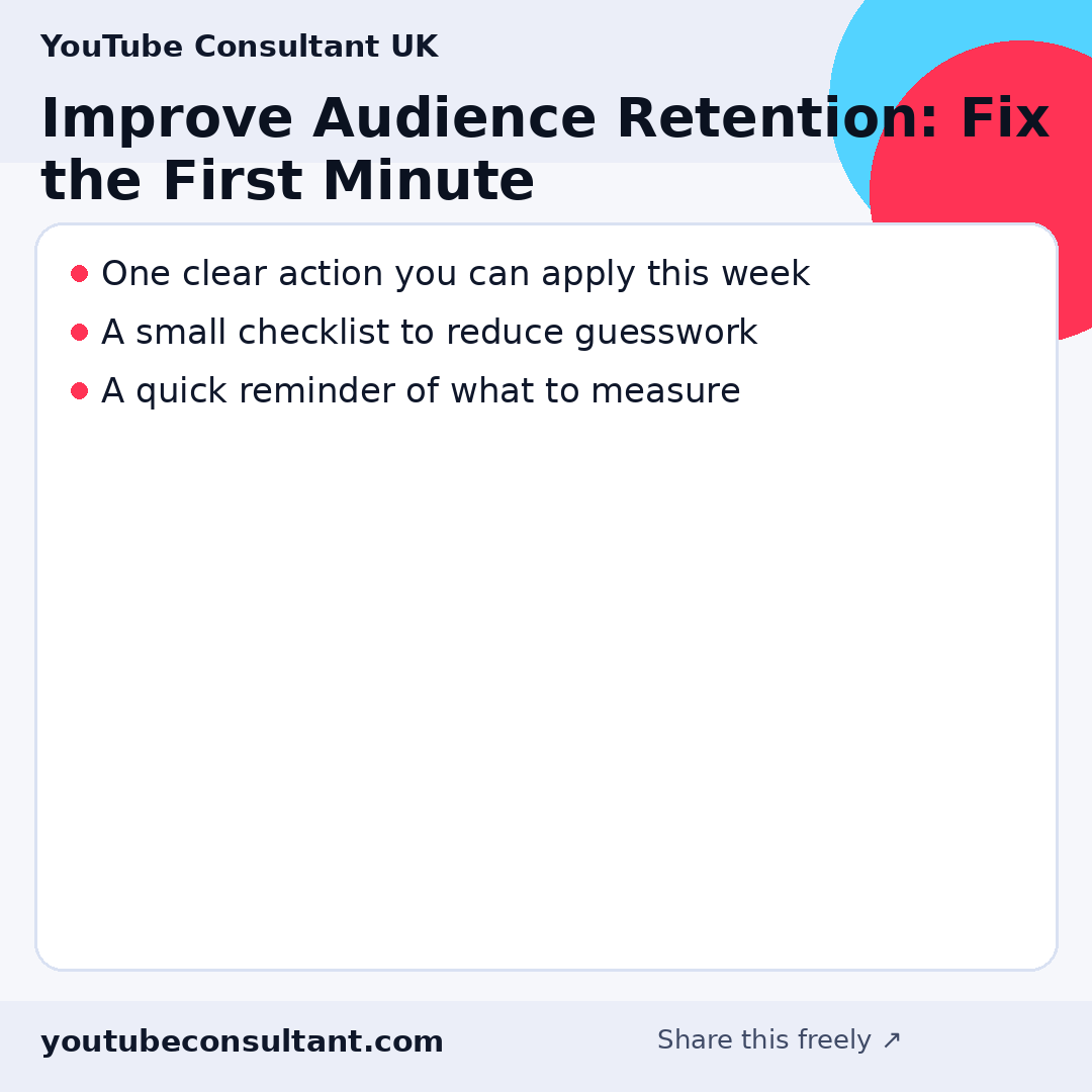Infographic for Improve Audience Retention: Fix the First Minute