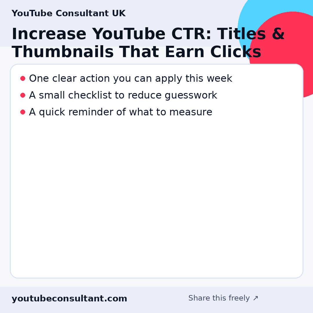 Infographic for Increase YouTube CTR: Titles & Thumbnails That Earn Clicks