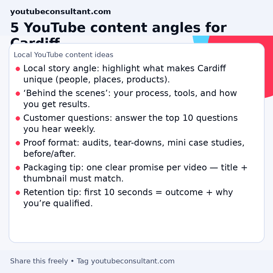 YouTube content ideas for Cardiff