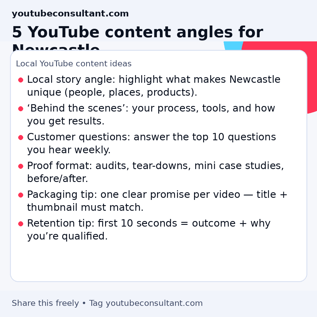 YouTube content ideas for Newcastle