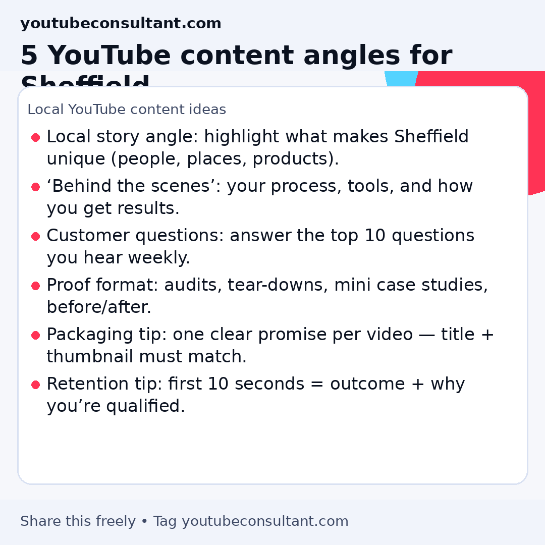 YouTube content ideas for Sheffield