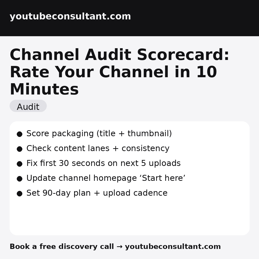 Channel Audit Scorecard: Rate Your Channel in 10 Minutes infographic