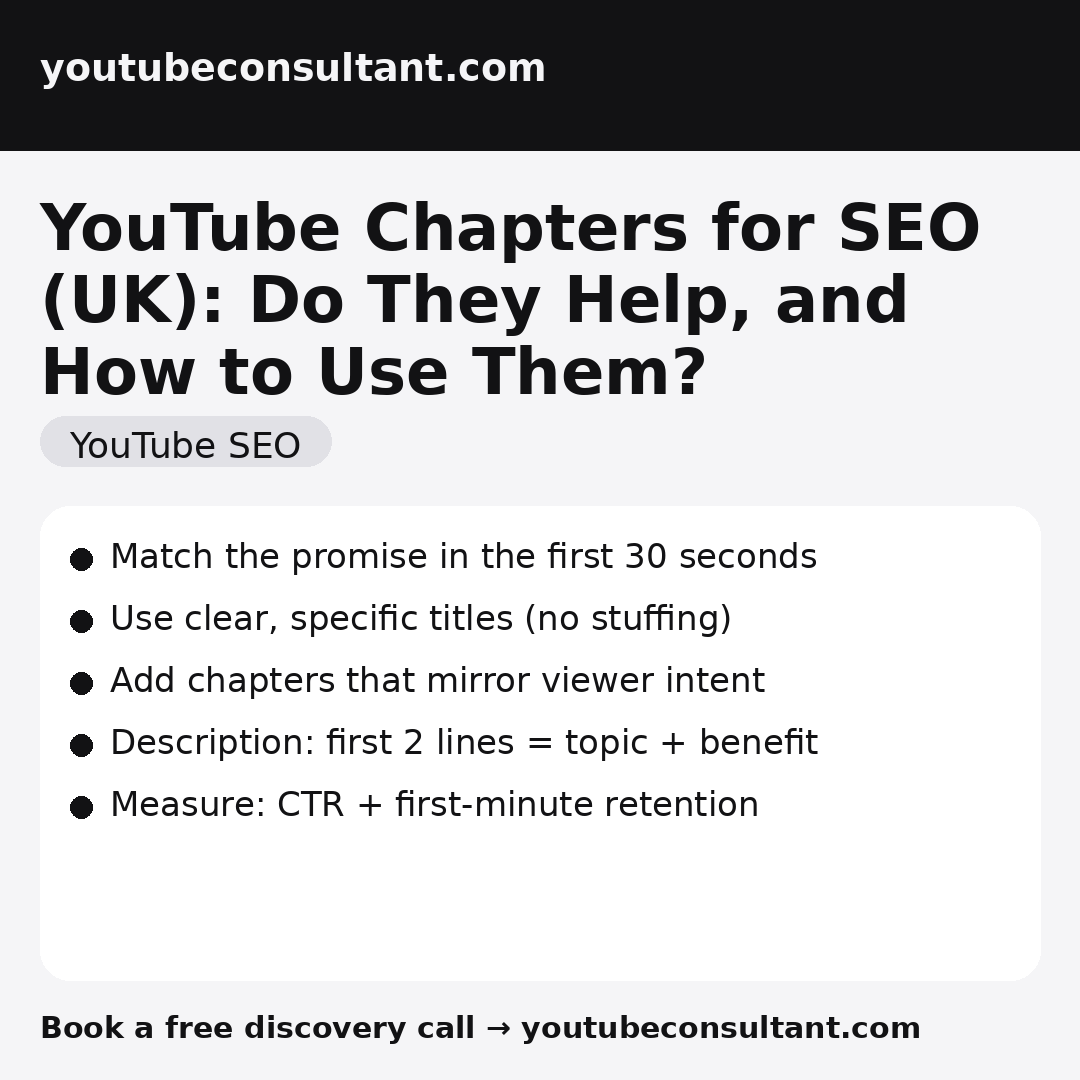 YouTube Chapters for SEO (UK): Do They Help, and How to Use Them? infographic
