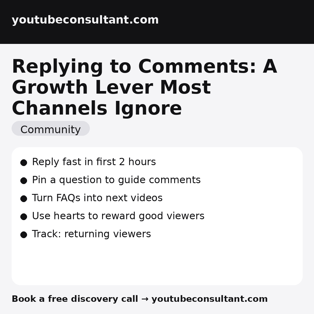 Replying to Comments: A Growth Lever Most Channels Ignore infographic